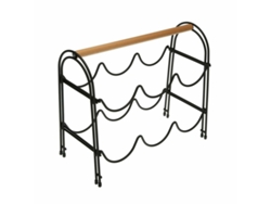 Botellero Versa Metal Madera Acero (14 X 27,5 X 32,7 Cm)