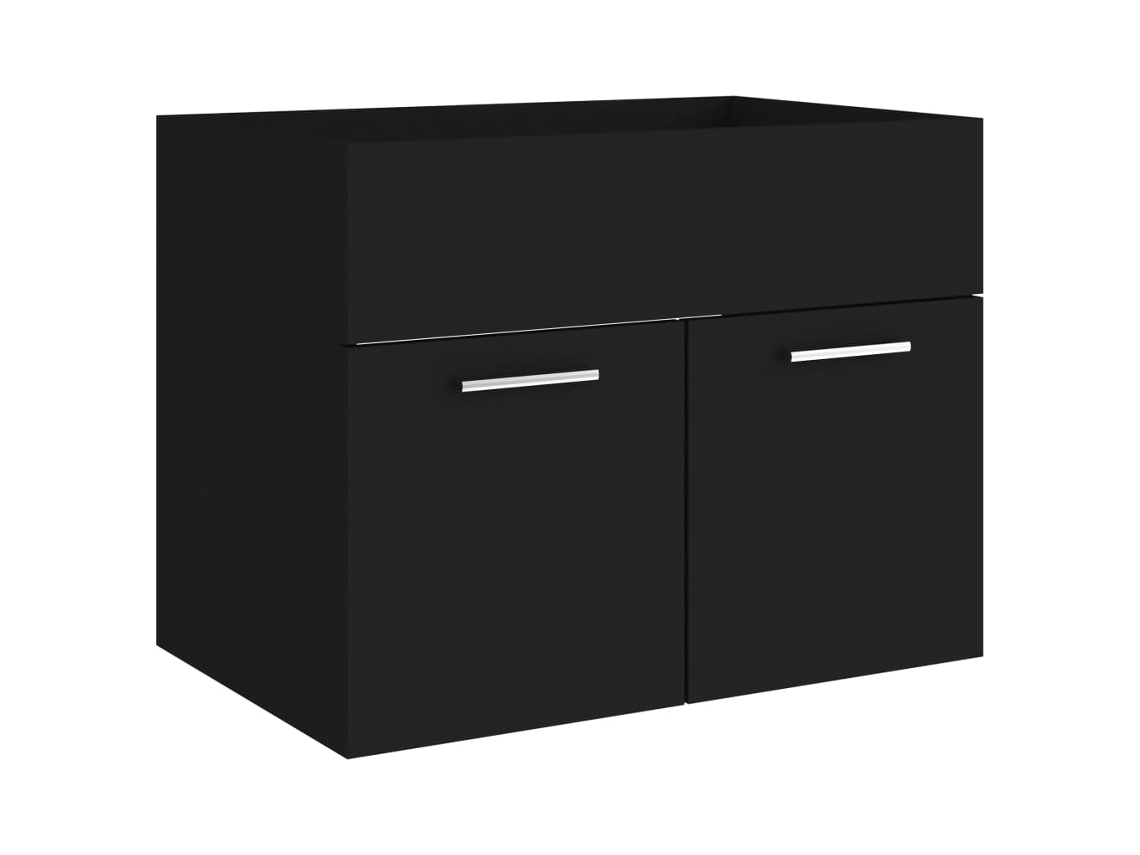 Armario para lavabo VIDAXL Negro Madera contrachapada (60x38.5x46 cm)