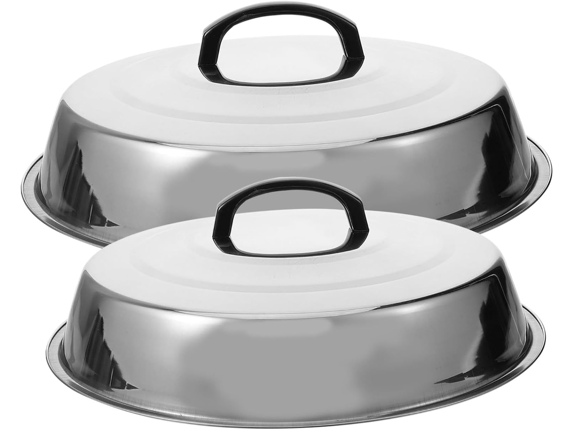 Juego de 2 accesorios para bandejas de horno, tapas de cúpula para untar alimentos, tapas para cocinar, bandeja para hornear. Gokoco