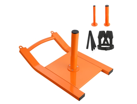 VEVOR peso fuerza arrastre trineo fitness fuerza velocidad entrenamiento trineo acero naranja