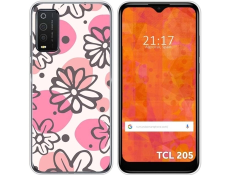 Carcasa TCL 205 TUMUNDOSMARTPHONE Dibujos Transparente Flores 09 Multicolor
