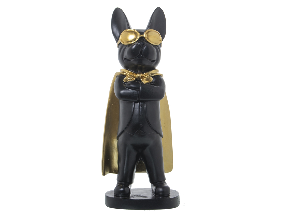 Figura perro negro y dorado