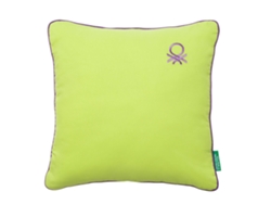 BENETTON - Cojín 45x45cm 70% Algodón 30% Poliéster Verde Rainbow