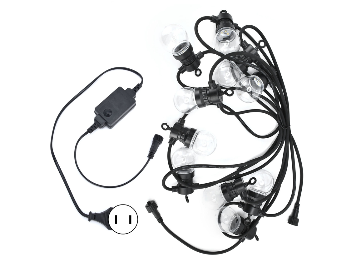 Rebe-cinta De Luces Led G50 5m 10 Bombillas Globos Transparentes Luz Cálida Para Jardín Exterior 100‑240v Plug Us