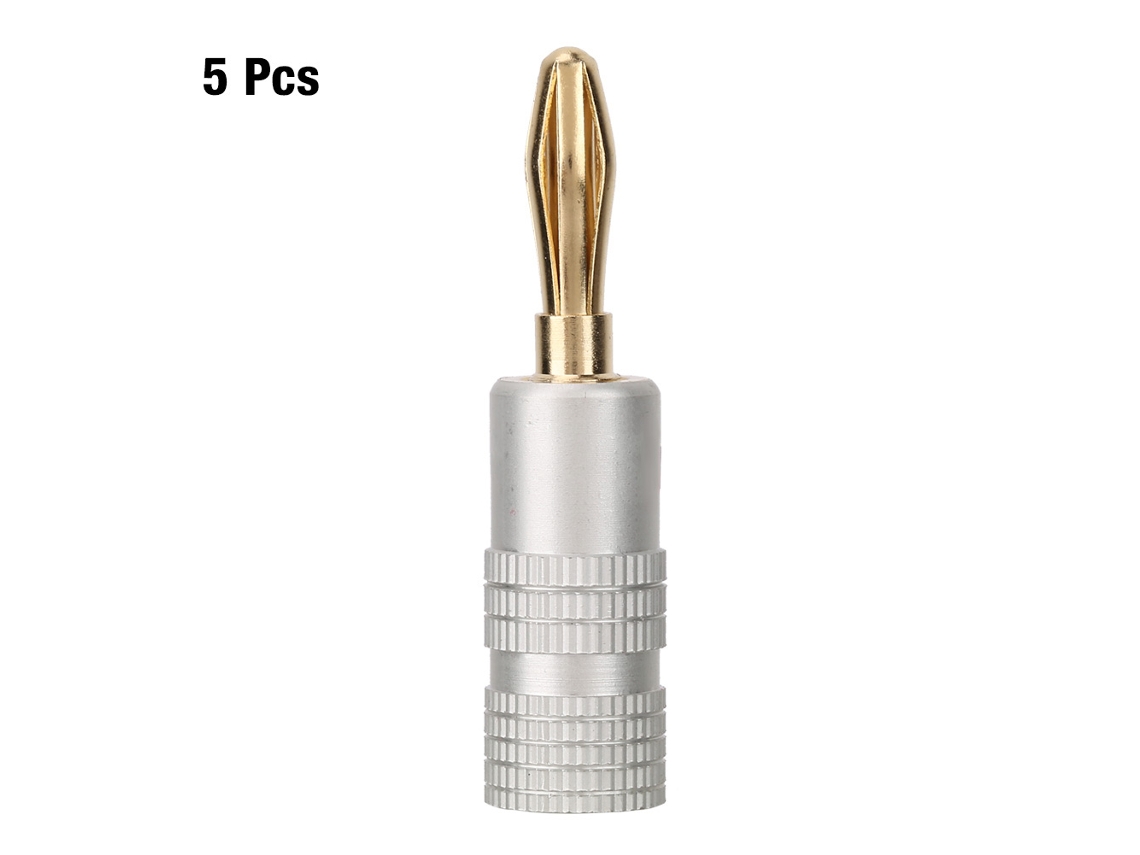 2026velora-5pcs Conector De Audio Plug Banana De Cobre Chapado En Oro 4mm Para Altavoces