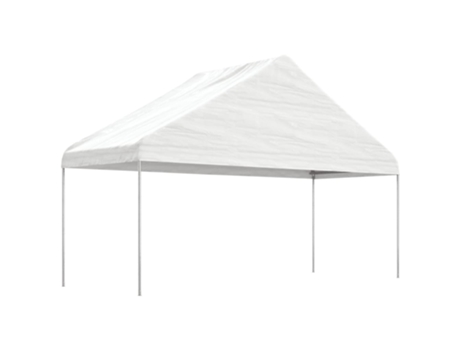 Cenador con techo polietileno blanco 5.88x2.23x3.75 m VIDAXL