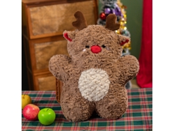 Peluche De Reno Navideño Rosa 45 Cm, Cojín Para Sofá