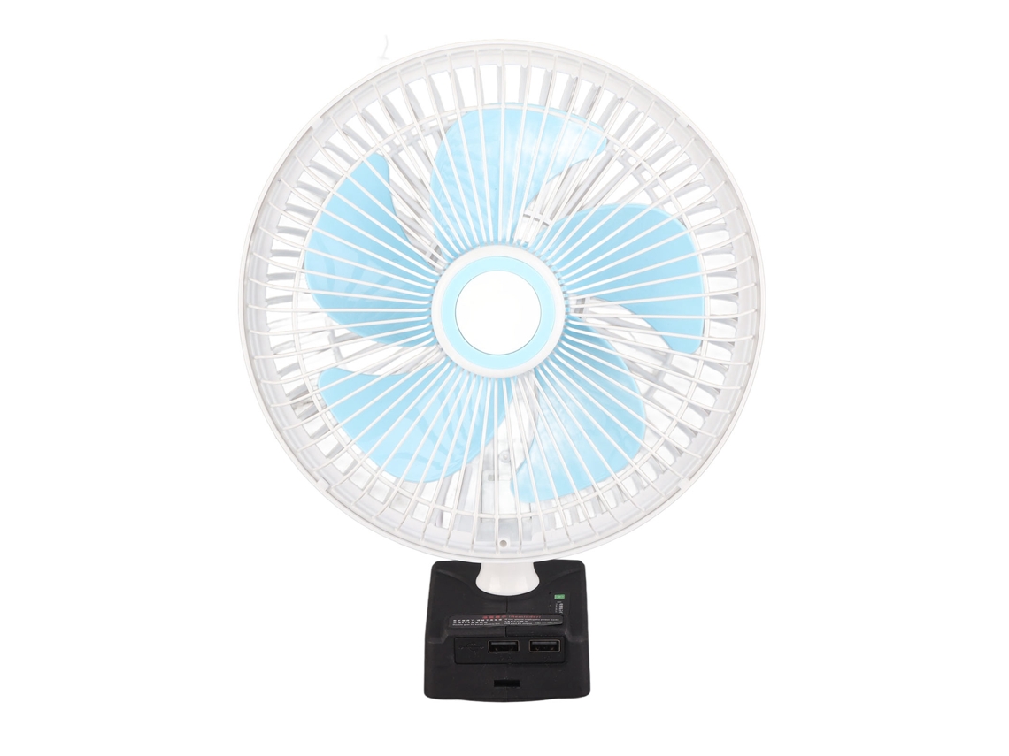Ventilador de escritorio inalámbrico con 3 velocidades y batería de litio de 18 V para camping, construcción e industria.