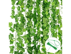 Guirnaldas De Hiedra Artificial, 12 Piezas Con 40 Cordones De Fijación, 2,2 M, Para Decoración De Bodas En Interiores Y Exteriores.