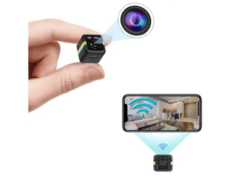Cámara de Seguridad Doméstica 1080P Cámara de Visión Nocturna Interior/Exterior Pequeña para Registro de Perros Negro YIZHOOD