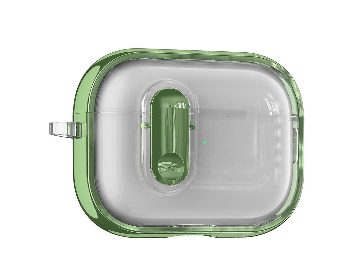 Estuche transparente con acabado galvanizado para AirPods Pro 2 con interruptor. GIECY