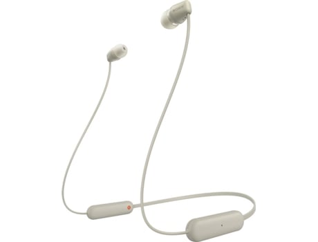 Auriculares Bluetooth SONY WIC100C (In Ear - Micrófono - Beige)