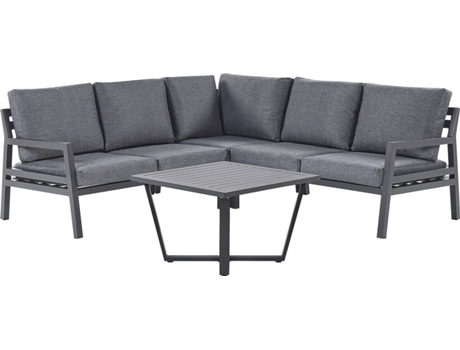 Conjunto de jardín gris oscuro 5 plazas BELIANI Vizzini