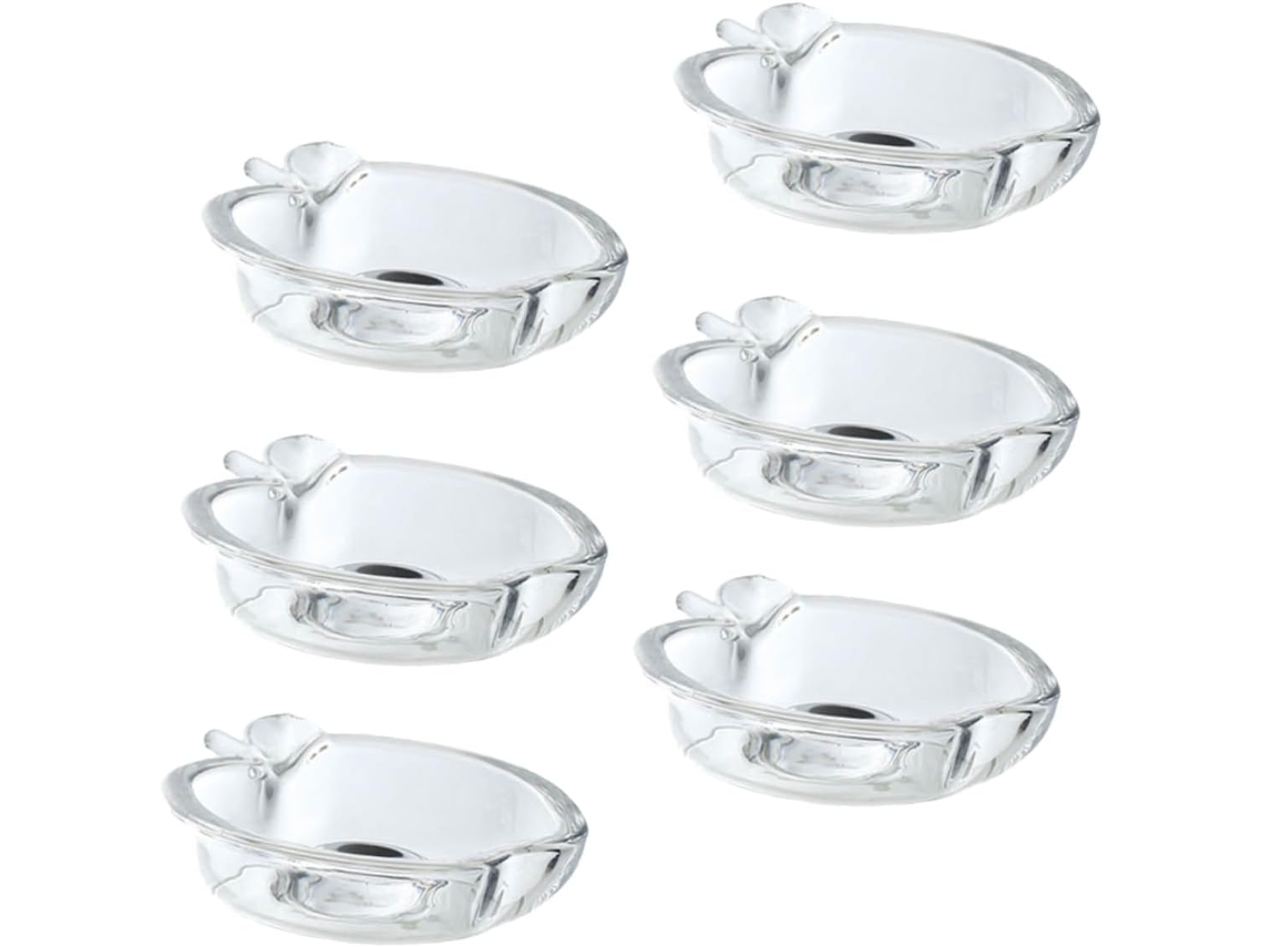 Juego De 6 Piezas De Platos Y Cuencos Para Salsa De Vidrio Transparente, Ligeros Y Duraderos.