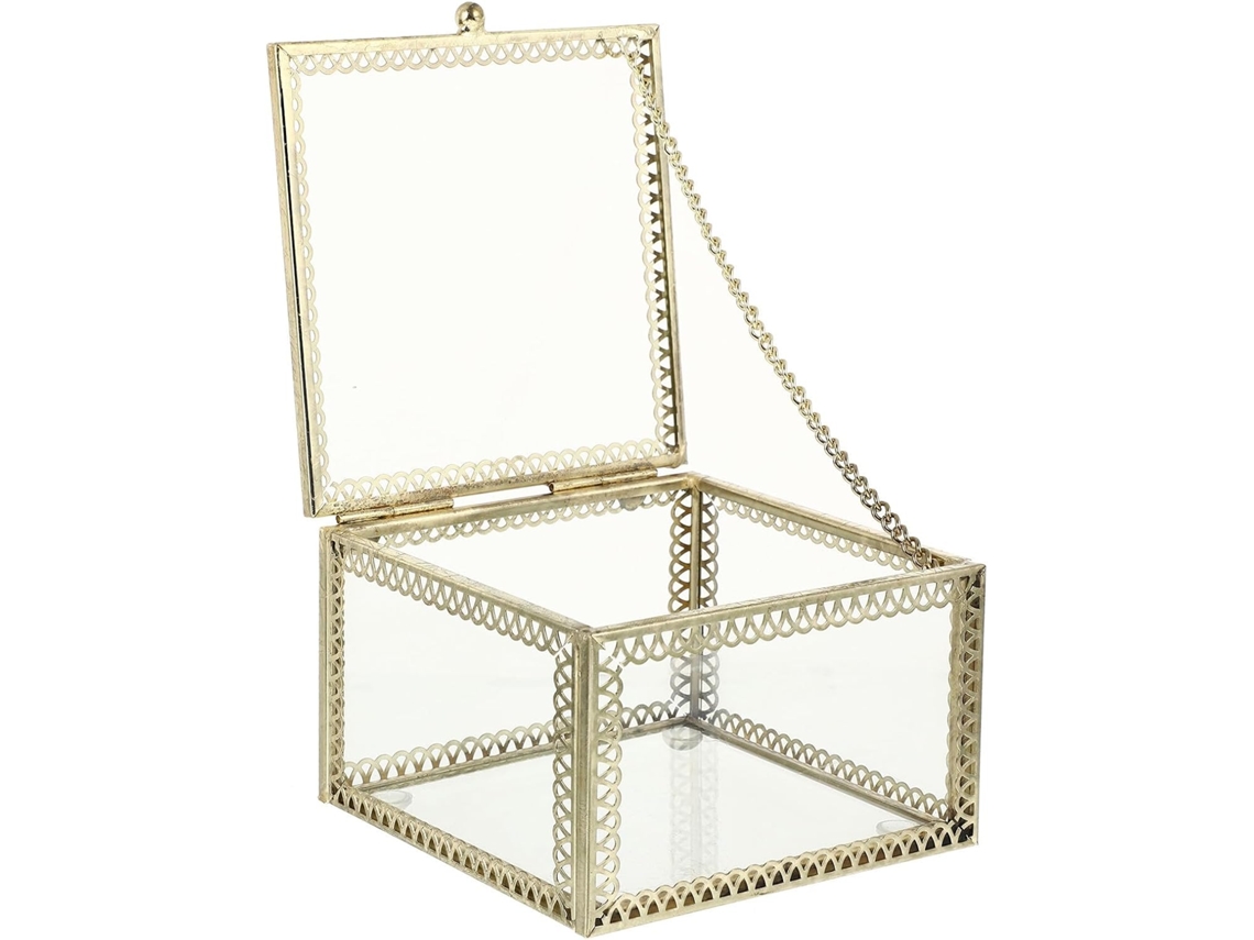 Lujoso Joyero Aleación Acrílico Forma Geométrica Ideal Guardar Pulseras Objetos Pequeños Elegante Elemento