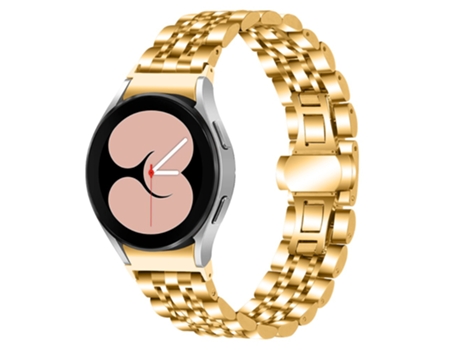 Correa de acero inoxidable 7 cuentas para Samsung Galaxy Watch4 Active 40mm/44mm/Watch4 Classic 42mm/46mm - dorado