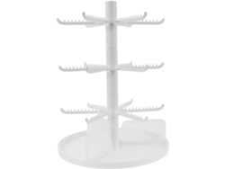 Nuobesty Soporte Giratorio De 3 Niveles Para Joyería Con Forma De Árbol, De Metal Negro, Organizador De Llaves Multifuncional.