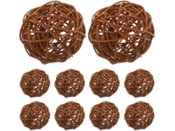 12 Bolas Decorativas de Ratán, Marrón, 7 cm, Relleno Natural para Cuencos y Jarrones 12 Bolas Decorativas de Ratán, Marrón, 7 cm, Enc Gokoco
