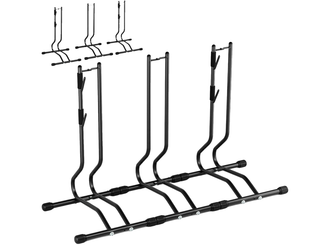 Soporte de suelo para bicicletas, con capacidad para 1 a 3 bicicletas, fabricado en acero de alto carbono duradero, paquete de 3 unidades.