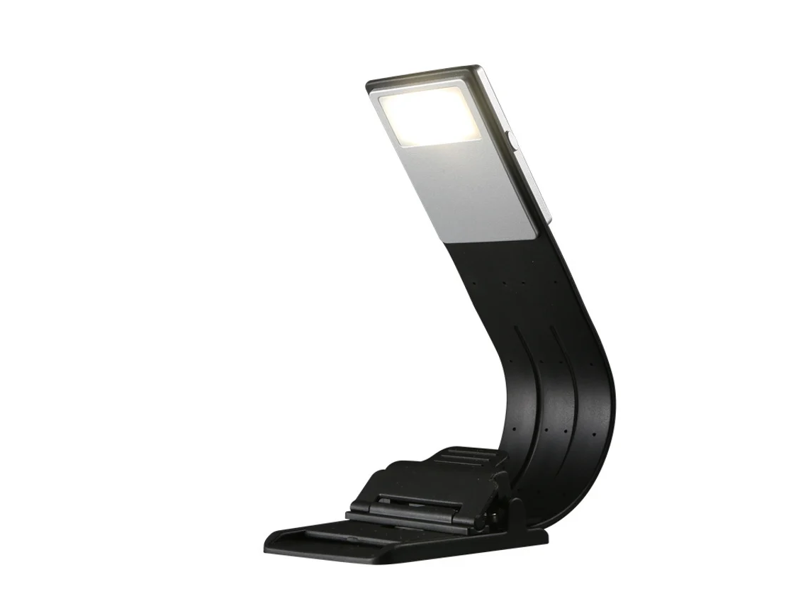 Luz De Lectura Recargable Con Clip, Luz Cálida Que Cuida La Vista, Niveles De Brillo Infinitos, Cabezal Flexible Y Clip Desmontable, Plegable Y Portát