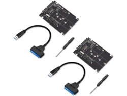 Adaptador Convertidor De Lector De Tarjetas Para Discos Duros M.2 Ngff O Msata (2 Unidades) A Usb 3.0 A 5.