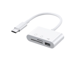 Adaptador USB CA SD/micro SD/USB 3.0, lector de tarjetas SD 3 en 1, lector de tarjetas de memoria TF, para dispositivos tipo C Elisefashion