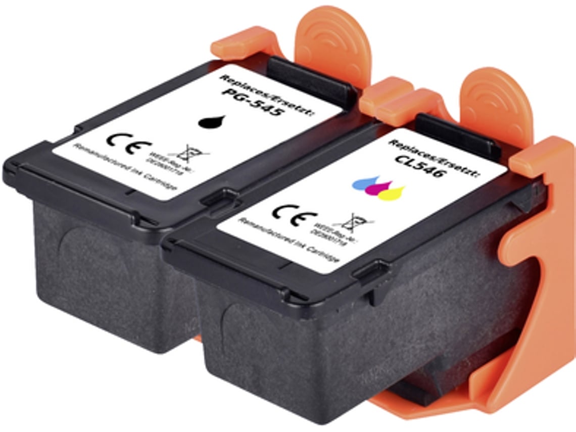 Paquete combinado de tinta compatible con Canon Pg 545 y Cl 546: negro, cian, magenta y amarillo RF IC Pg545 Renkforce