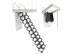 Escalera de acceso a ático de acero con sistema hidráulico y capacidad hasta 299 kg Tekmaquinas