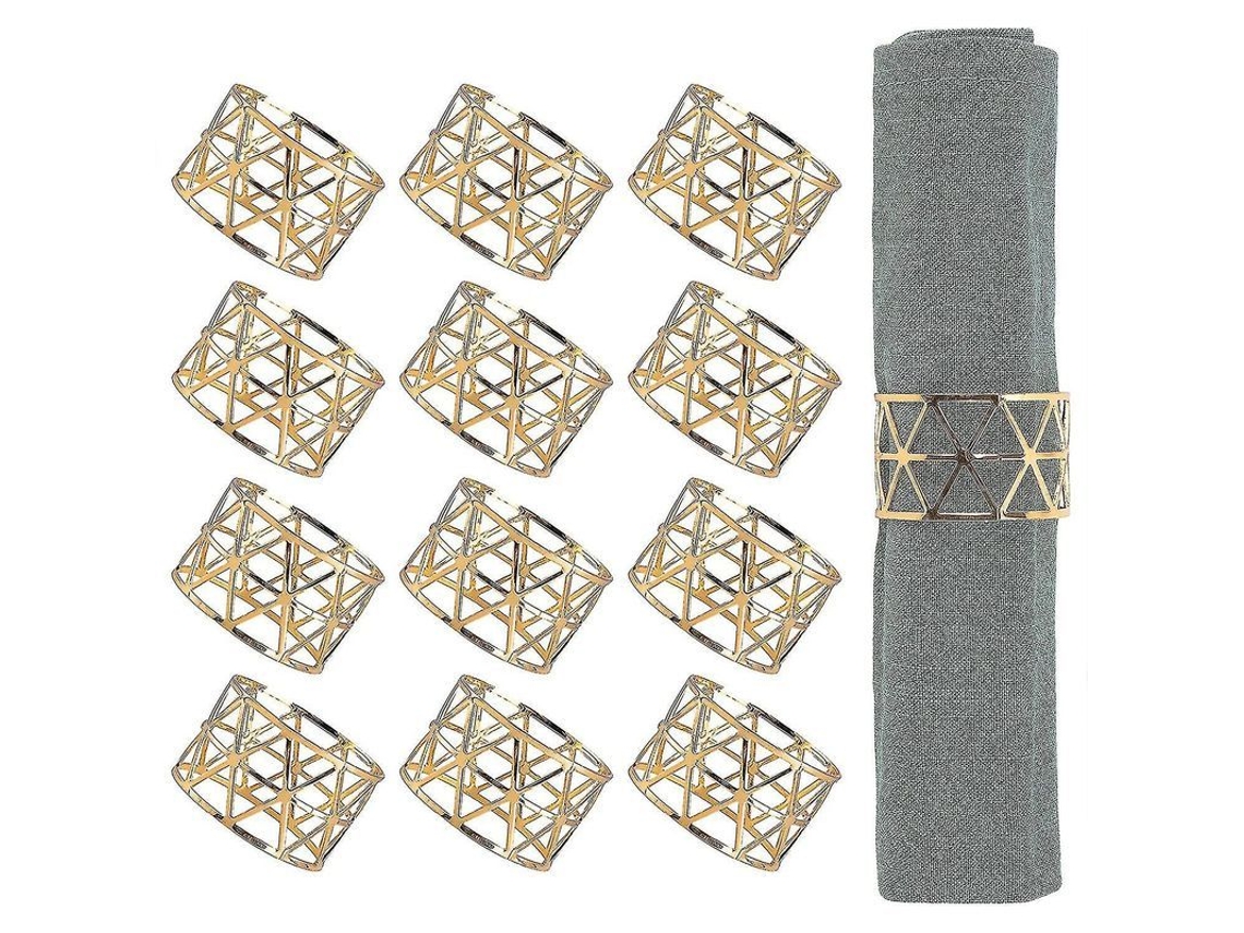 2026altiro-anillos Para Servilletas, 12 Anillos Dorados Para Servilletas, Soportes Para Servilletas Para Mesa De Comedor