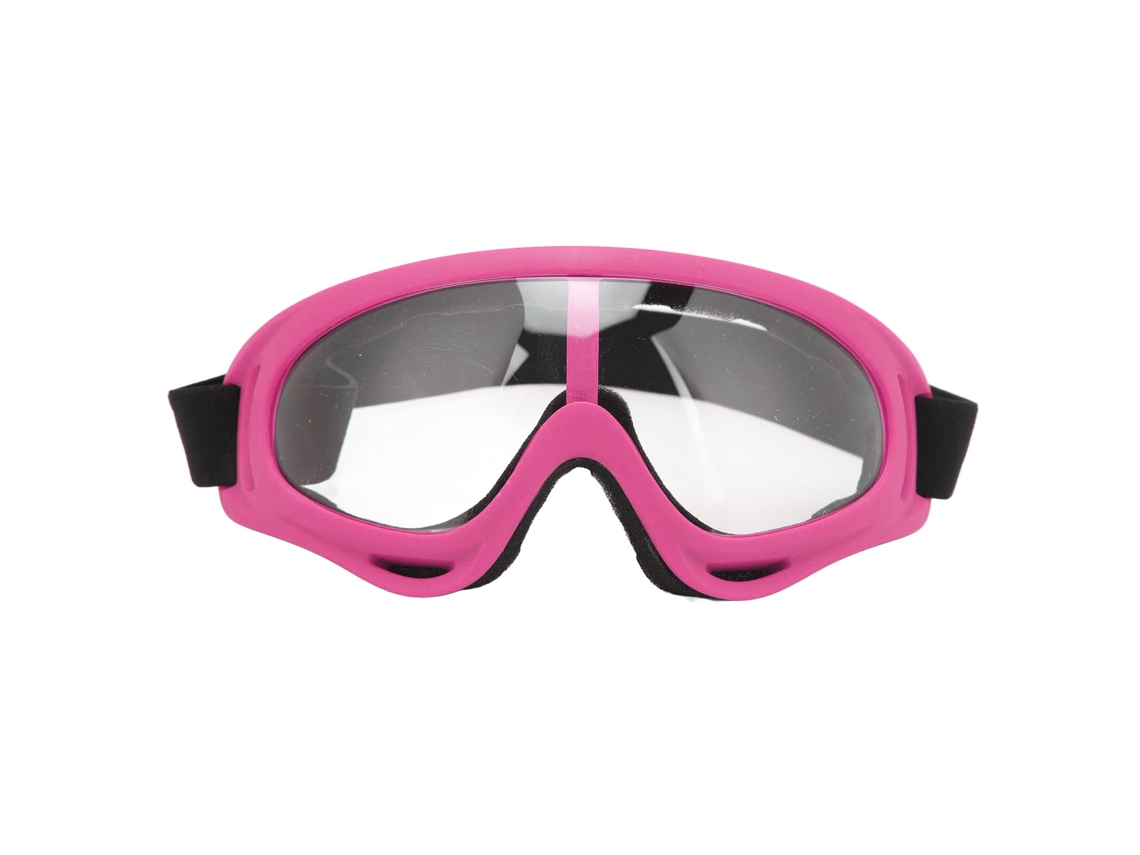 Gafas De Esquí Con Lentes Transparentes Pc, Protección Uv, Resistente Al Viento Y Banda Ajustable Para Hombres Y Mujeres, Marco Rosa