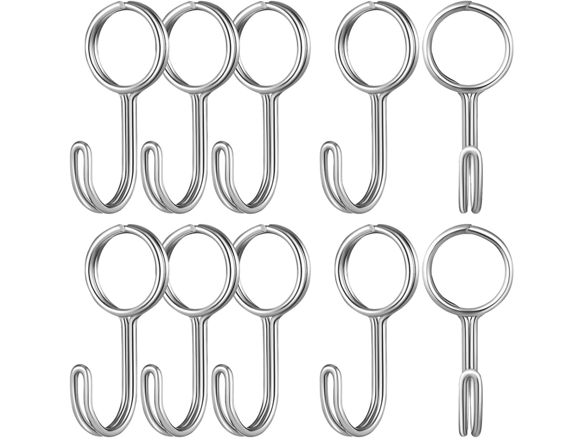 Juego 10 Ganchos Cuerda Espiral Acero Inoxidable Extensión Resistentes Intemperie Versátiles Almacenamiento