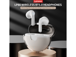 Auriculares Inalámbricos Lenovo Lp80 Bt5.0, Auriculares Semi-intrauditivos Deportivos, Color Negro