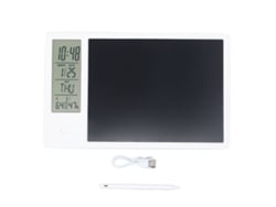 Ats-pizarra Electrónica De Calendario Lcd Con Bloc De Notas Multifuncional Ligera Para Oficina Blanco