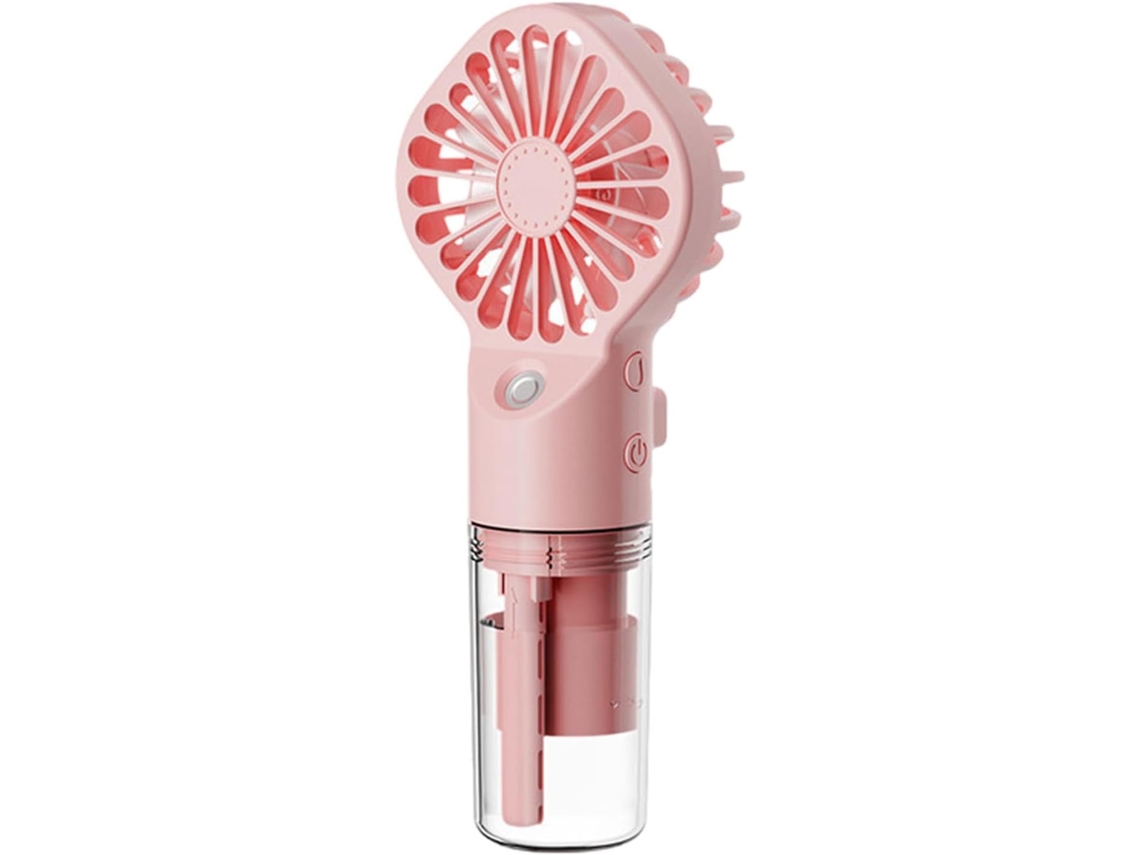 Ventilador portátil Digitallab con carga USB, humidificador silencioso y ajuste de velocidad del viento de cuatro velocidades (rosa)