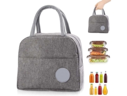 Bolsa Térmica Pequeña Para El Almuerzo, Ideal Para El Trabajo, La Escuela Y Picnics (gris).