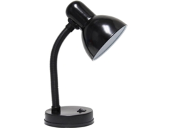 Lámpara De Mesa Básica De Metal Con Cuello Flexible, Diseño Sencillo, Color Negro.