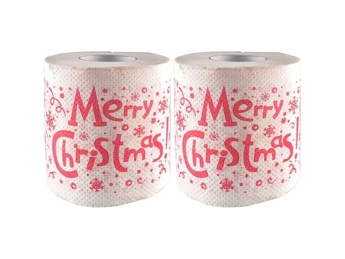 2026-2 Rollos De Papel Higiénico Navideño Con Diseño De Ciervo Y Papá Noel, Pulpa De Madera, Suave Y Higiénico Para Hogar Y Restaurante