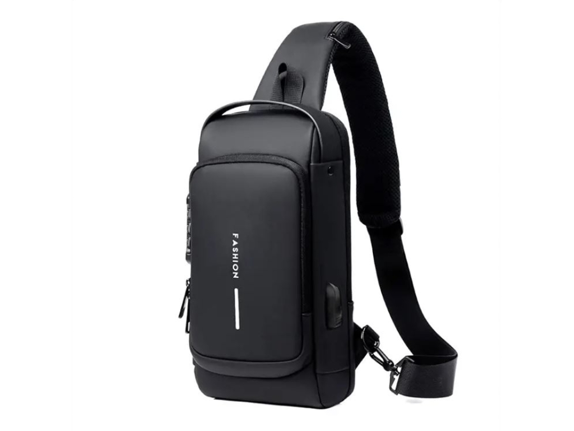 Mochila Tiracolo Anti Roubo Preto