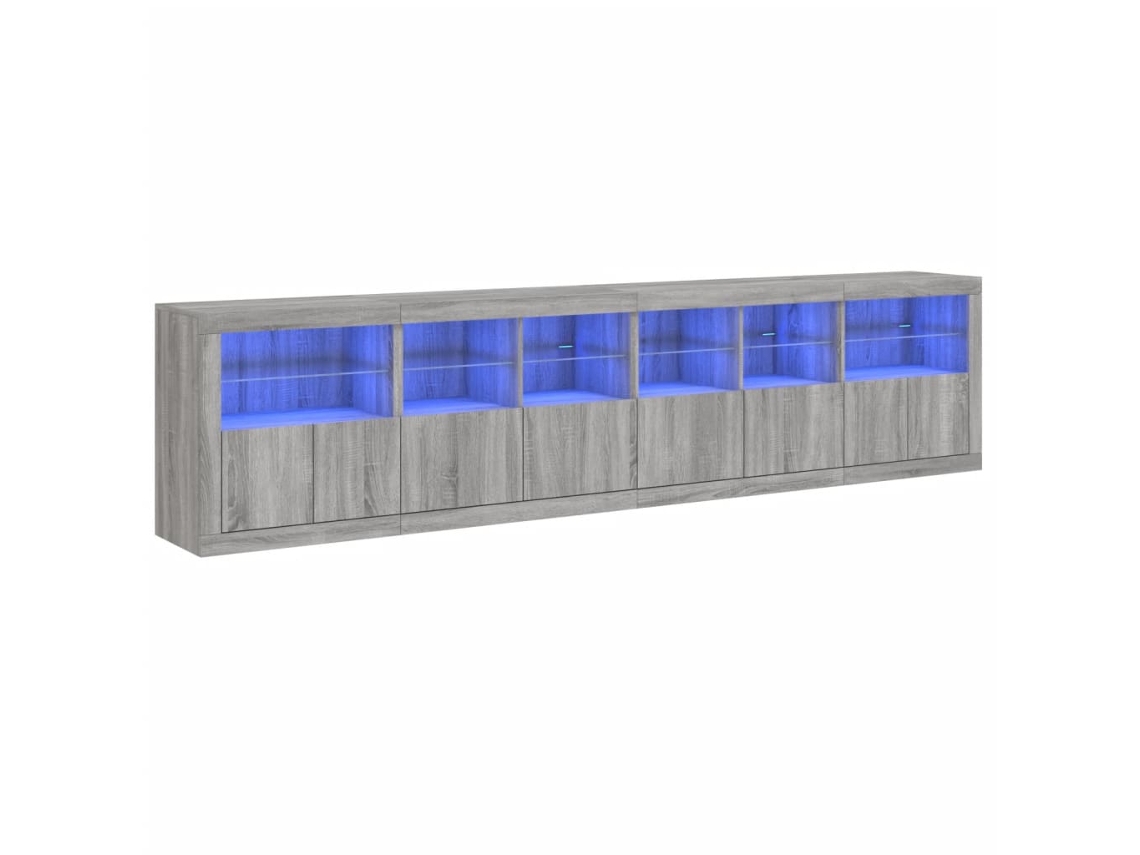 Maison Exclusive - Aparador Con Luces Led Gris Sonoma 283x37x67 Cm