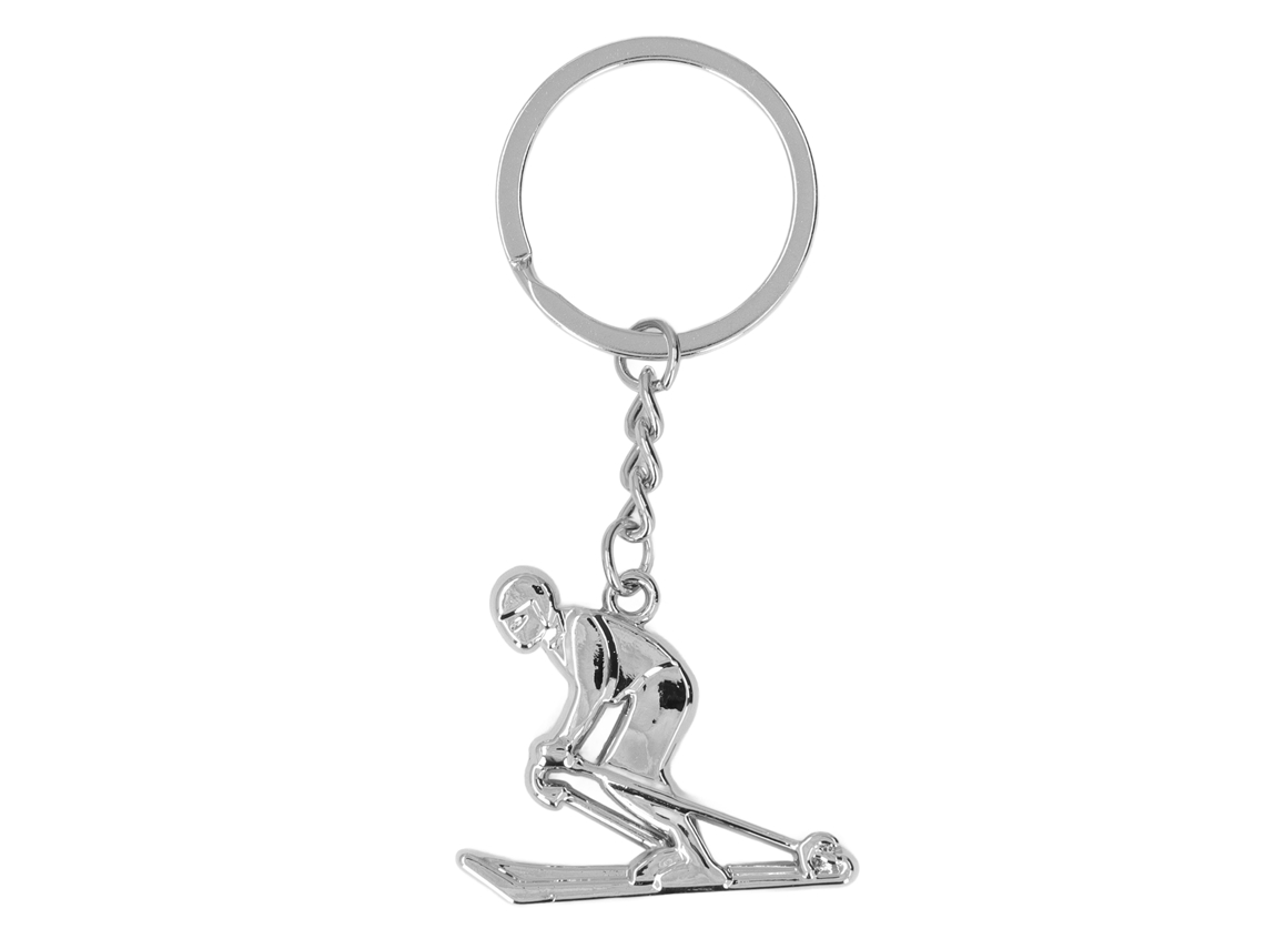 Llavero metálico estilo esquí 2026, ideal para regalos y recuerdos de competiciones (X-1339, esquiador).