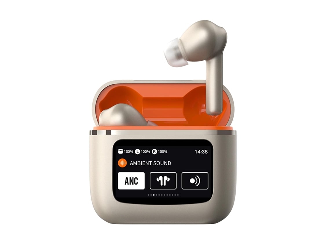 Auriculares YEMAESRE estéreo de alta fidelidad Smart Touch Lcd Fabric Bluetooth con cancelación de ruido dorado