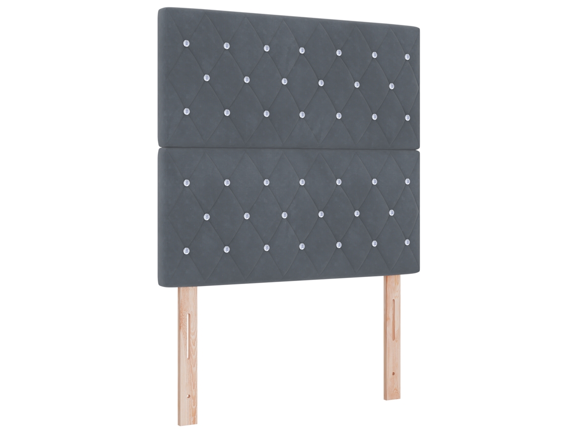 Colchón De Cama Con Muelles En Bolsillo Y Funda De Terciopelo Vidaxl Gris Fabric