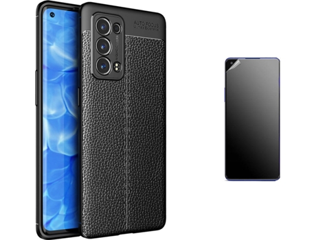 Carcasa + Protector Oppo Reno6 Pro Plus Rugged Leather Negro BD-HF&LC