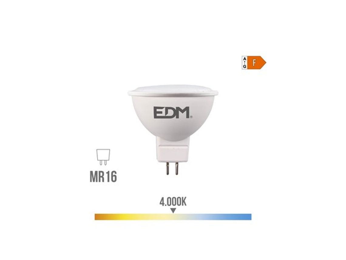 Lámpara Led Dicroica Mr16 Ip20 Ø5x5cm Edm (8w 4000k 780lm)
