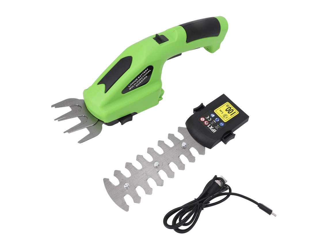 Tijeras de césped y cortasetos inalámbricas 2 en 1, batería de litio de 1300 mAh, cortadora eléctrica portátil para jardín y patio.