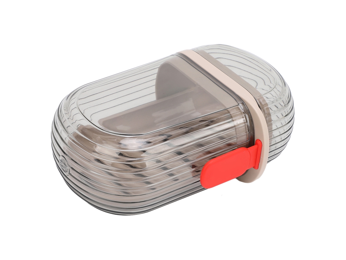 Jabonera De Viaje De Pet A Prueba De Fugas Con Tapa Y Bandeja De Drenaje Para Viajes, Camping, Gimnasio, Color Negro Transparente.