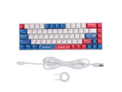 Teclado Mecânico Gamer 68 Teclas 60% Switch Vermelho Rgb Sem Fio 2.4g Bluetooth Com Fio