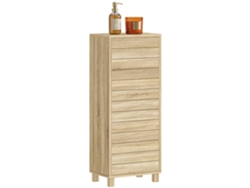 Armario de baño de madera, con estante ajustable y puerta de listones, 84 cm.