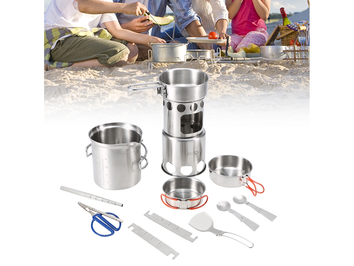 Juego de cocina portátil para acampar Lixada de 10 piezas