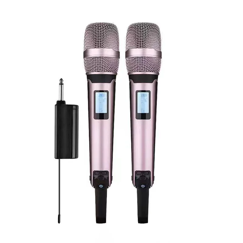 Micrófono Dinámico Inalámbrico Uhf Profesional (rosa), Micrófono Metálico.